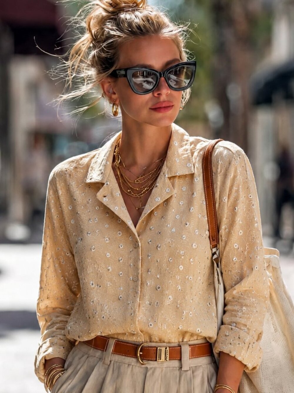 Linda Lundström Embroidered Button-Front Blouse